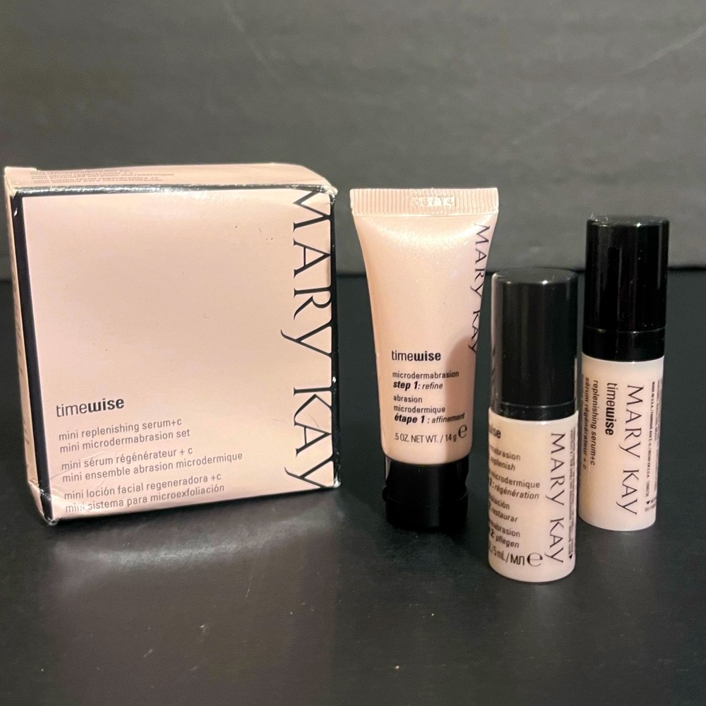 New Mary Kay Mini Microdermabrasion Set + Mini Replenishing Serum+c